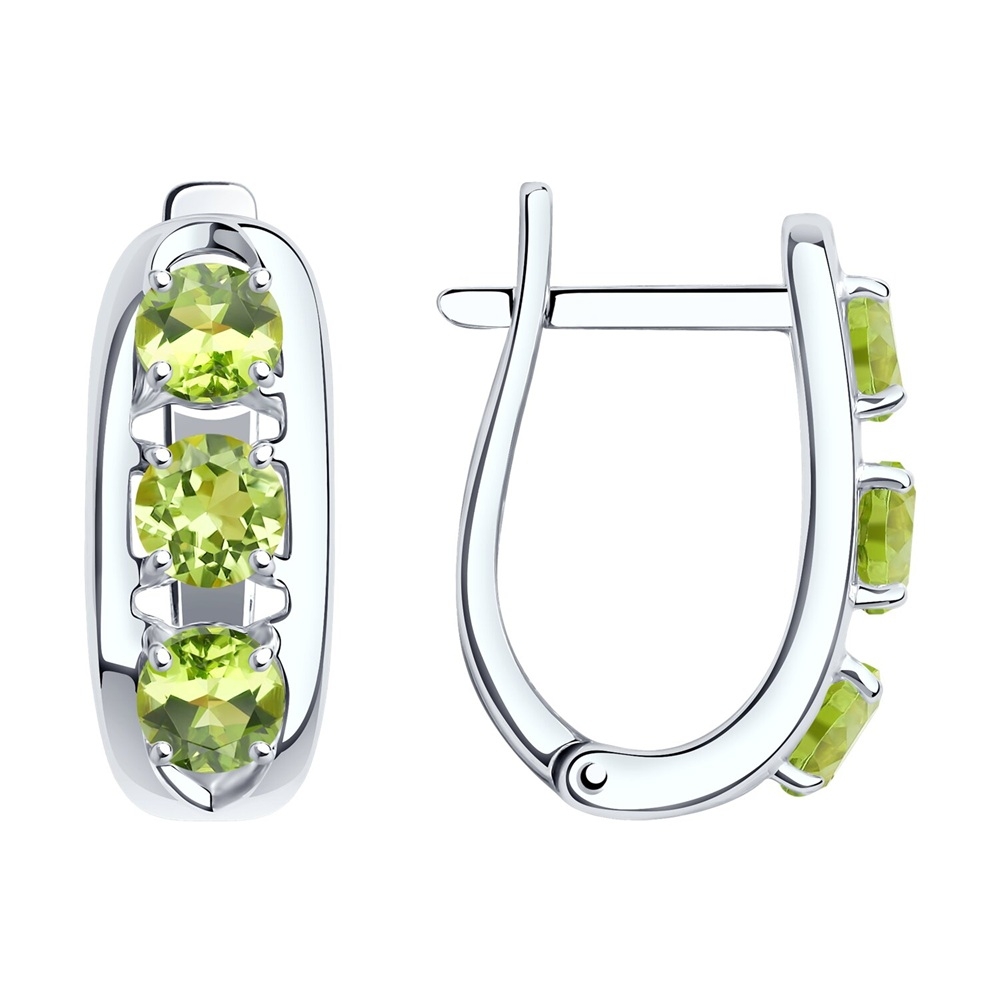Náušnice zo striebra s kameňmi PERIDOT