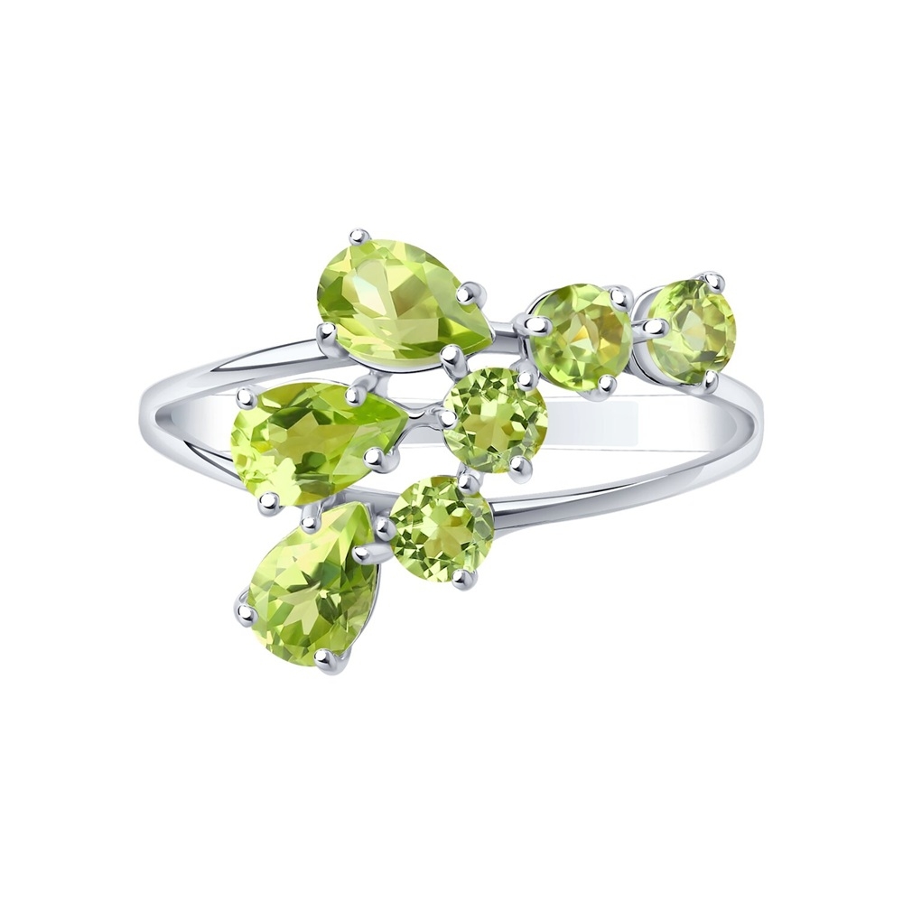 Prsteň zo striebra s kameňmi PERIDOT