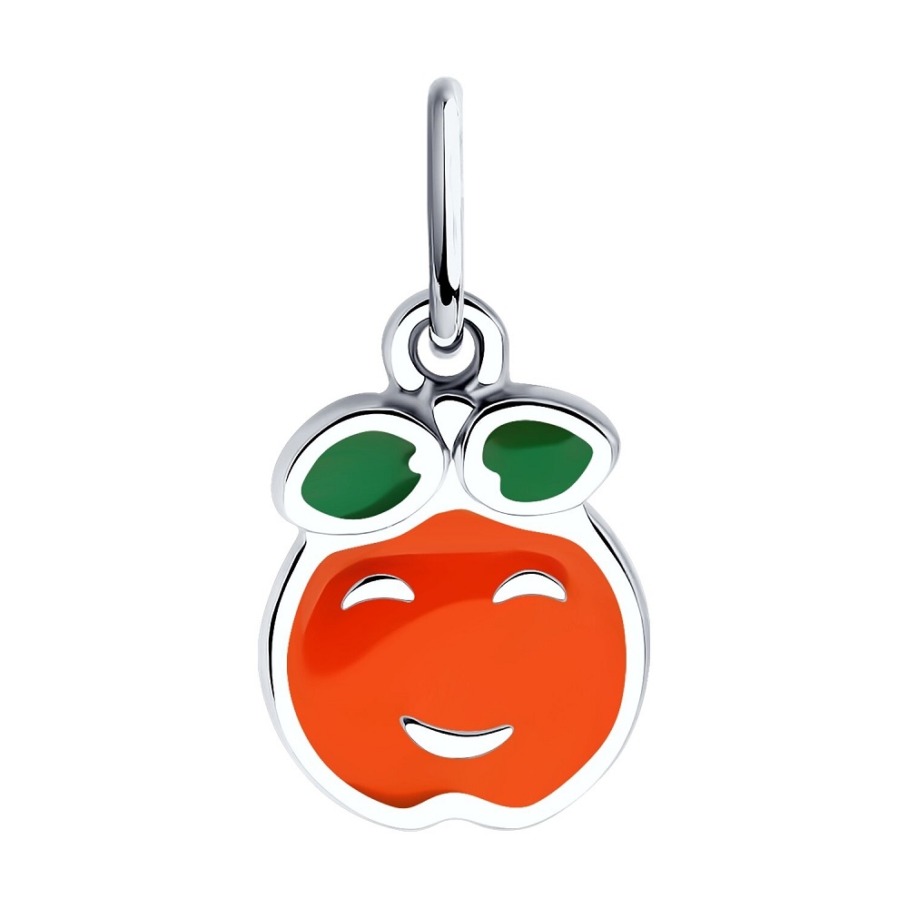Prívesok zo striebra s kameňmi ENAMEL- ORANŽOVÝ, ENAMEL- ZELENÝ