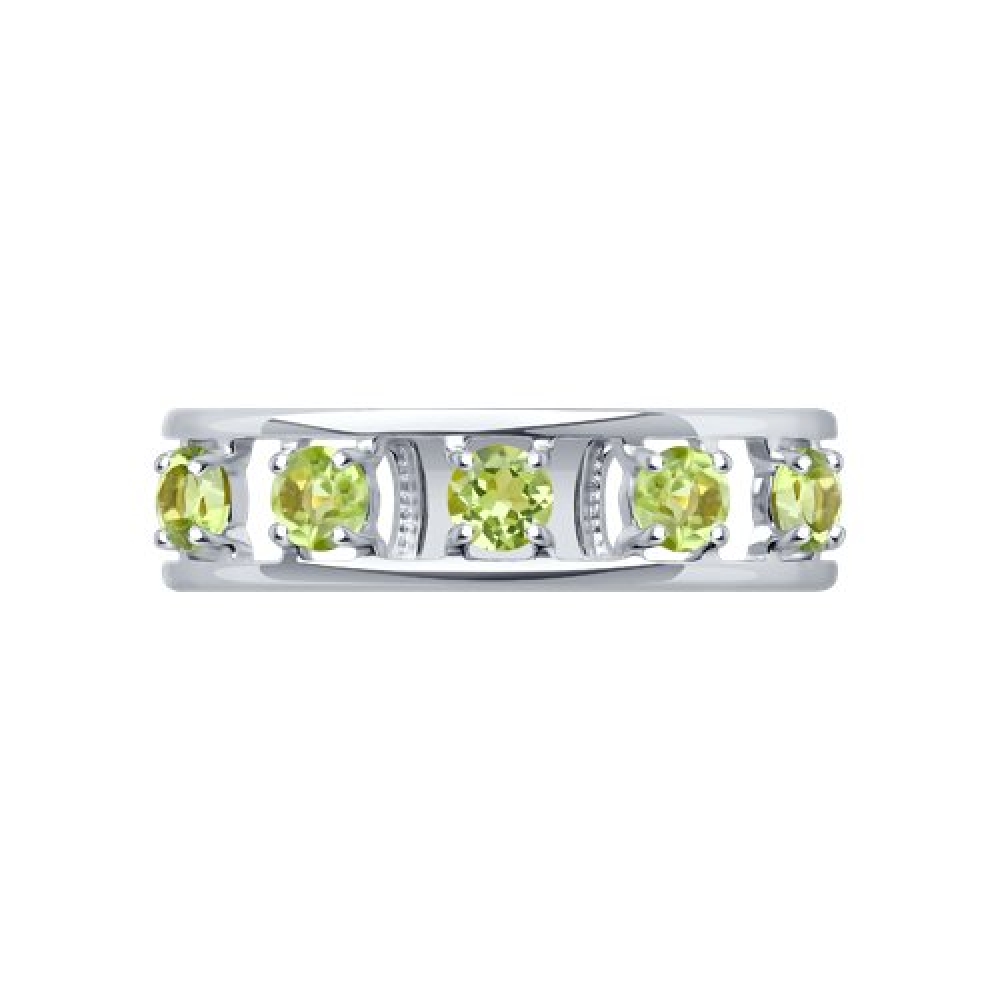 Prsteň zo striebra s kameňmi PERIDOT