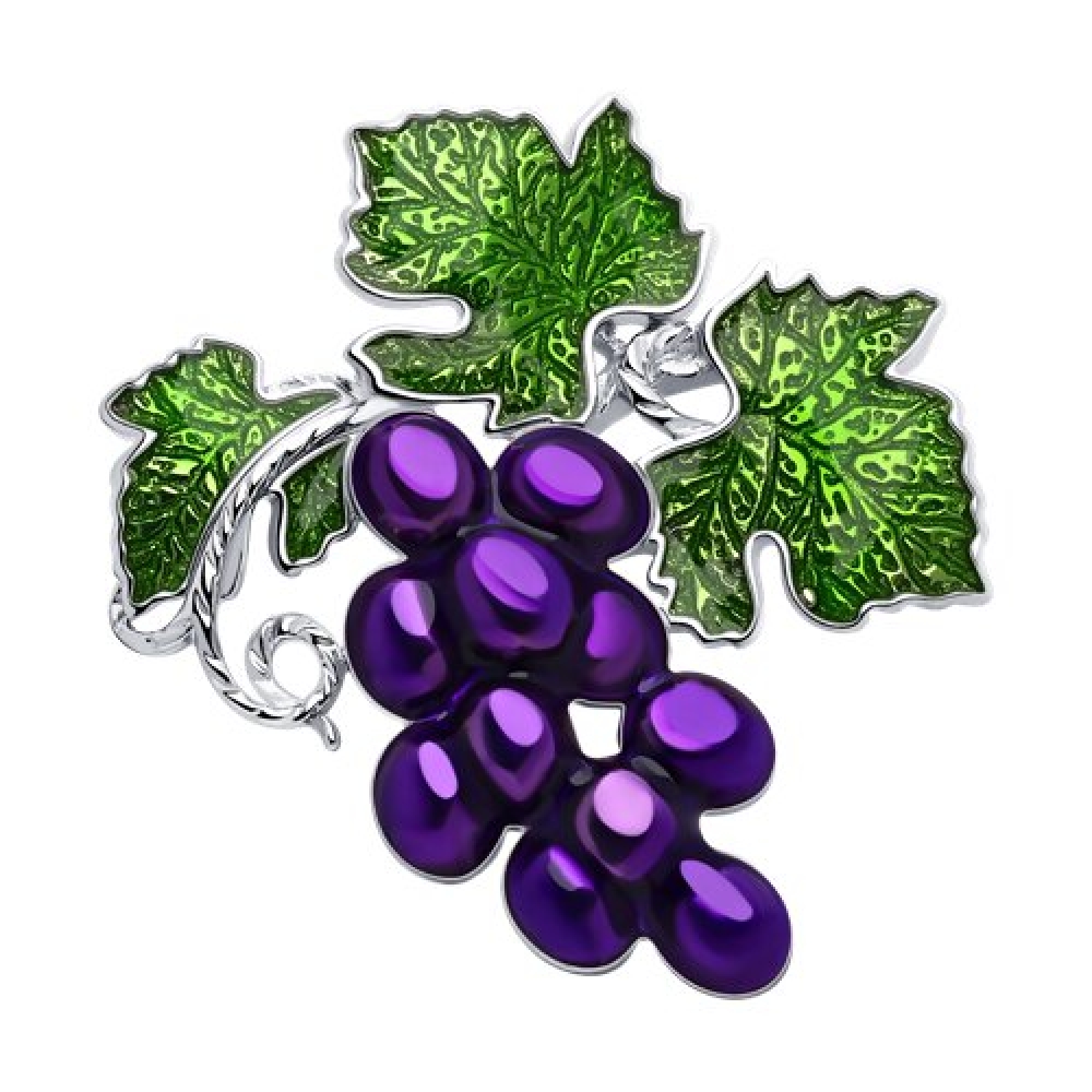 Brošňa zo striebra s kameňmi ENAMEL- FIALOVÝ, ENAMEL- ZELENÝ