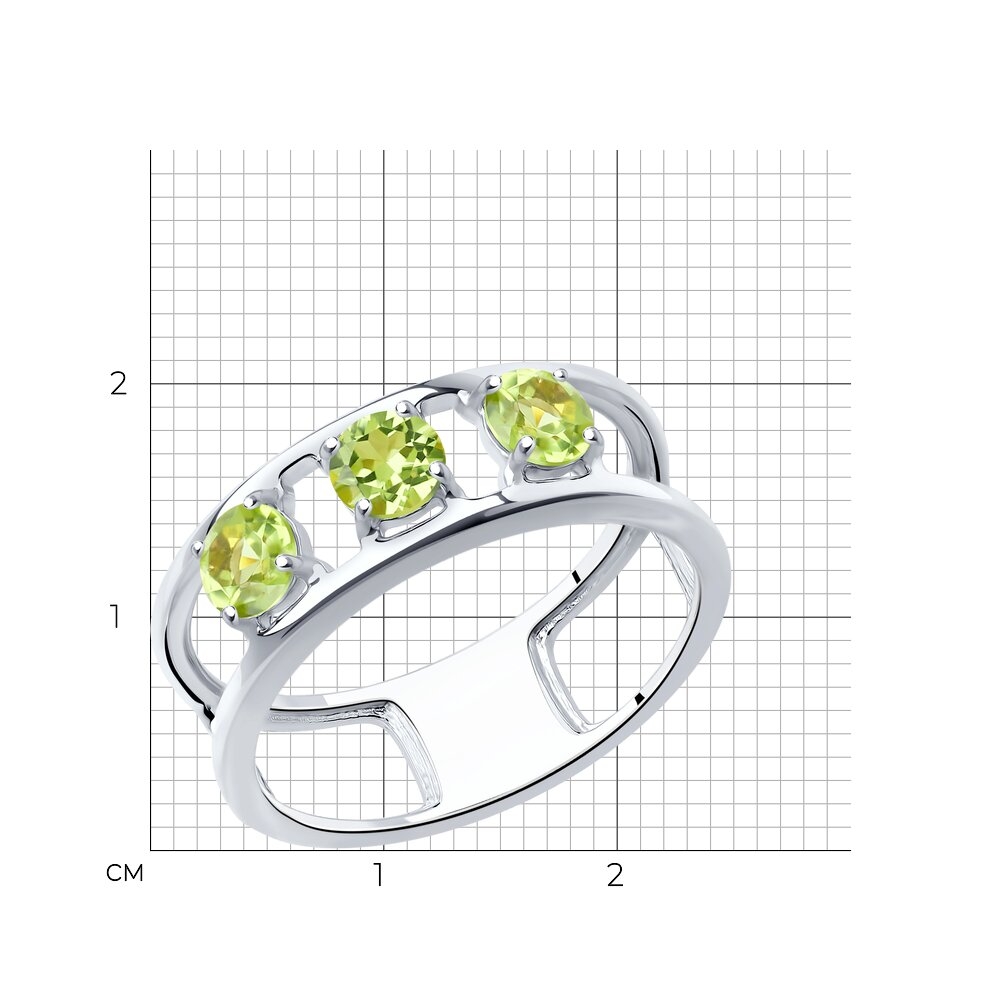 Prsteň zo striebra s kameňmi PERIDOT