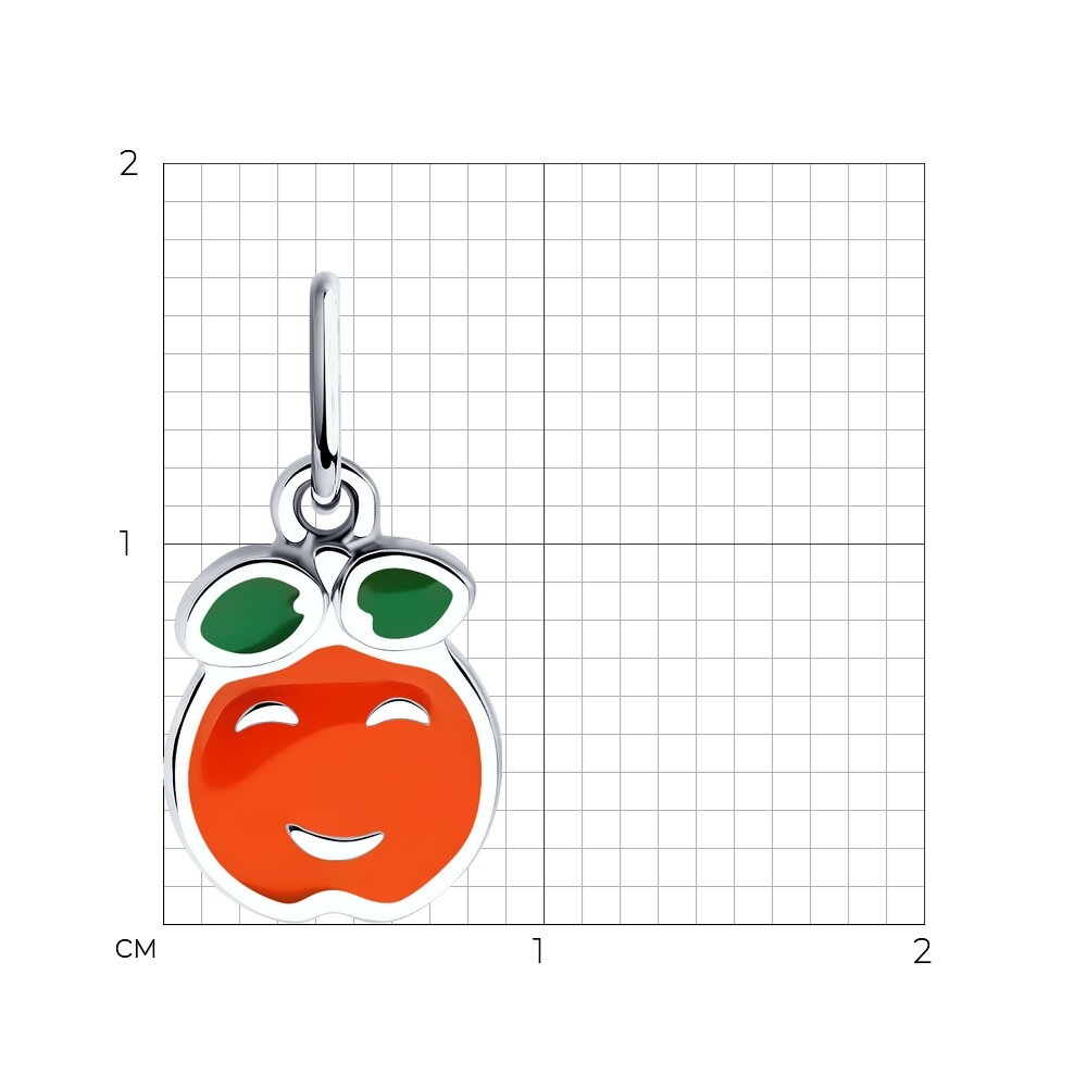 Prívesok zo striebra s kameňmi ENAMEL- ORANŽOVÝ, ENAMEL- ZELENÝ
