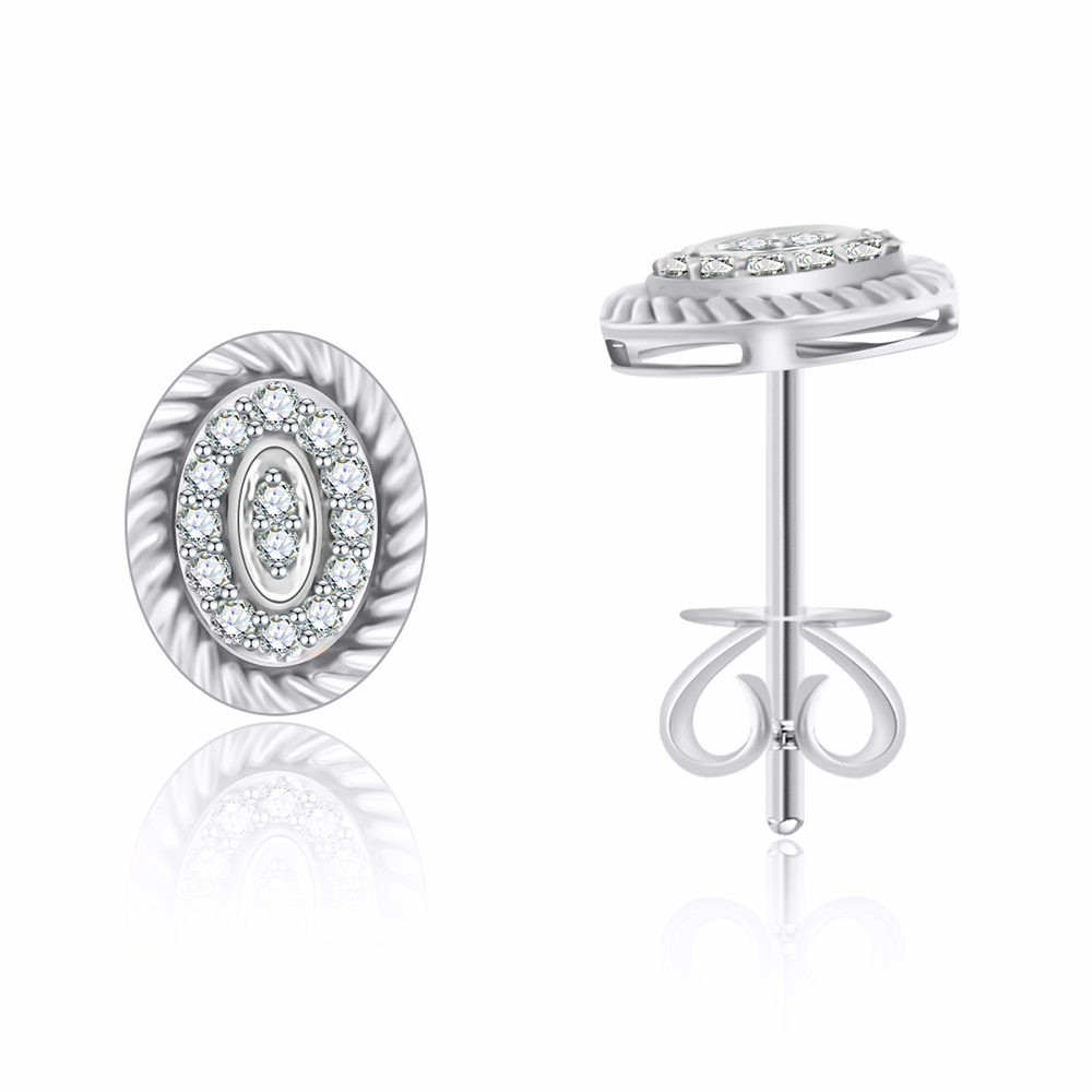 Náušnice z bieleho zlata s kameňmi DIAMANT
