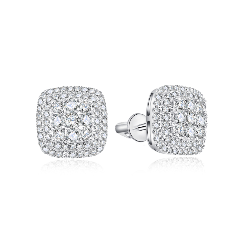 Náušnice z bieleho zlata s kameňmi Diamant