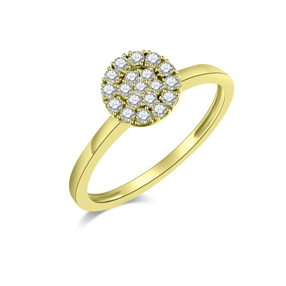 Prsteň zo žltého zlata s kameňmi DIAMANT