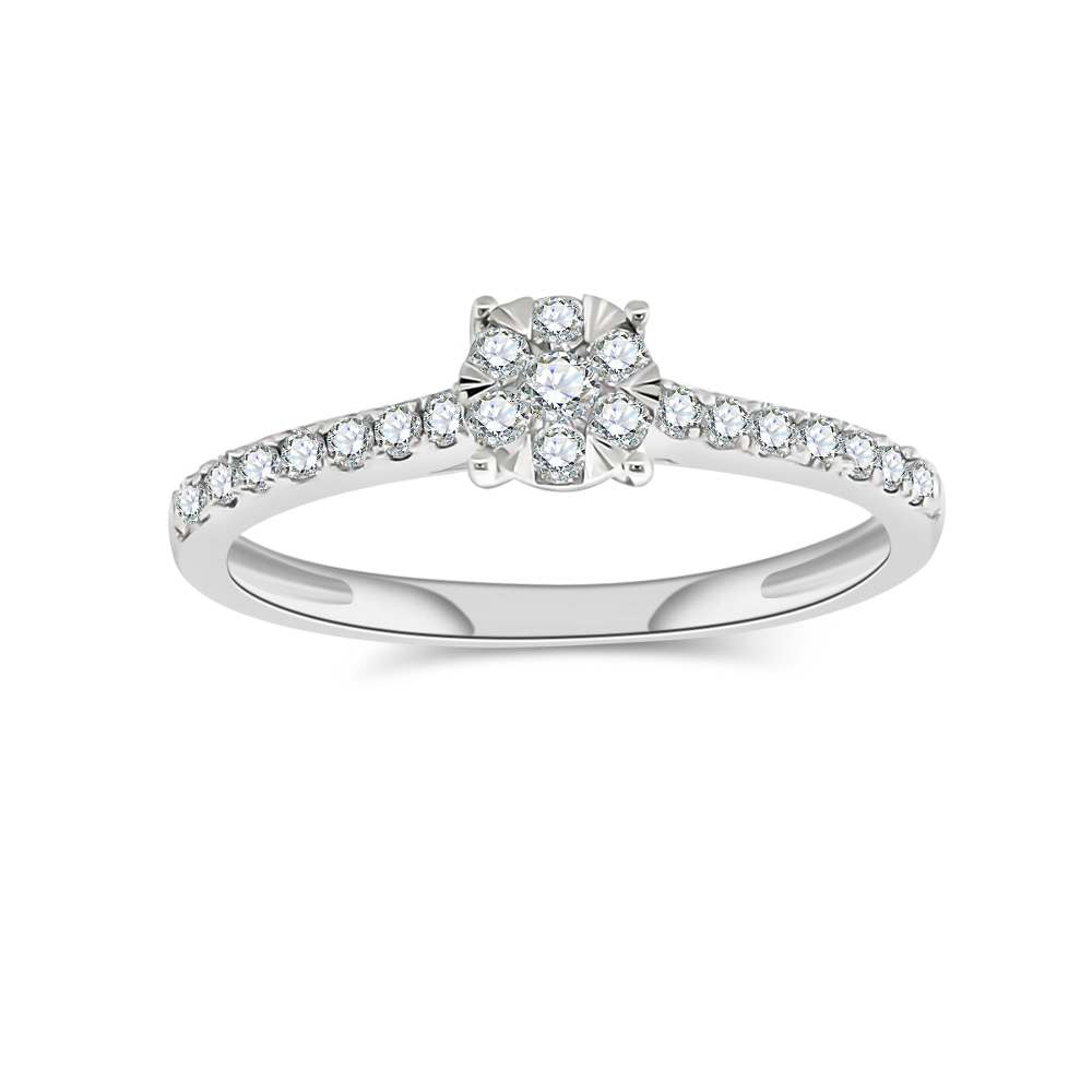 Prsteň z bieleho zlata s kameňmi DIAMANT