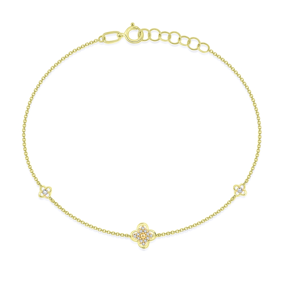 Náramok zo žltého zlata s kameňmi Diamant