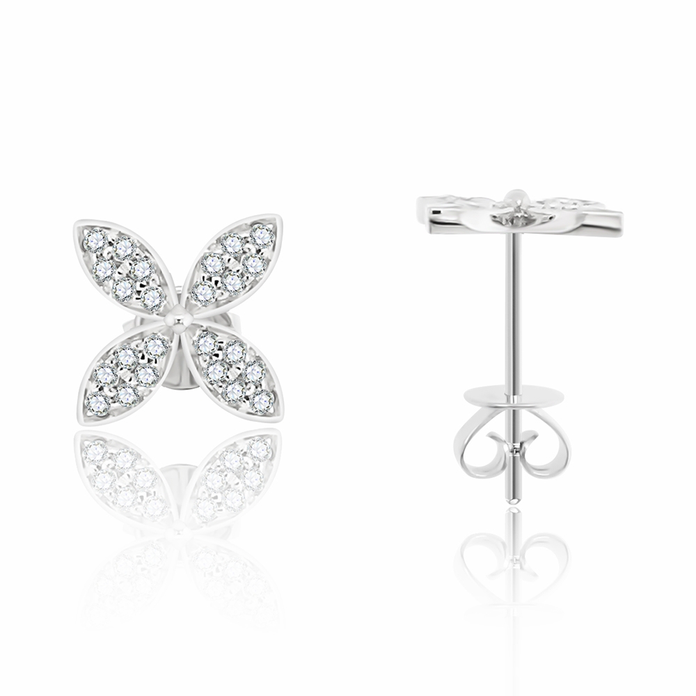 Náušnice z bieleho zlata s kameňmi DIAMANT