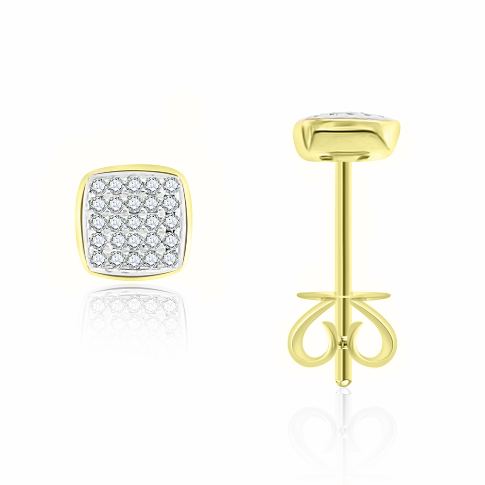 Náušnice zo žltého zlata s kameňmi DIAMANT