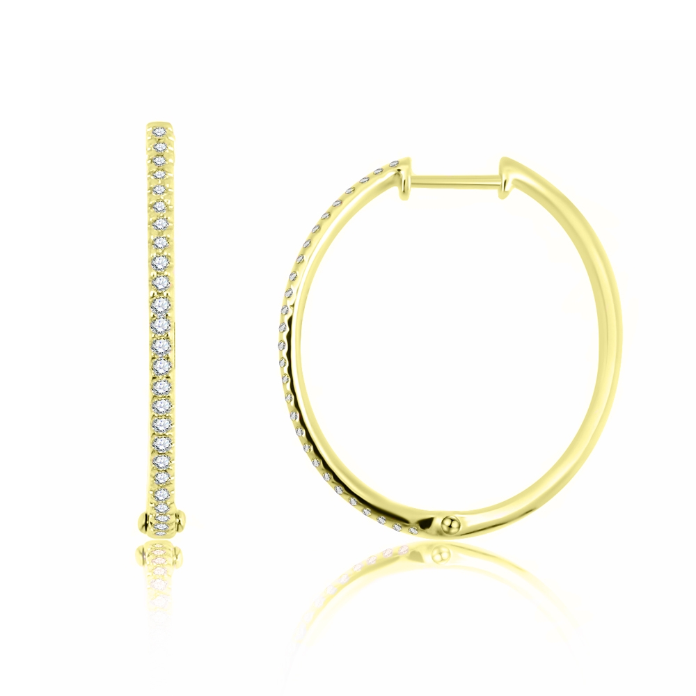 Náušnice zo žltého zlata s kameňmi DIAMANT