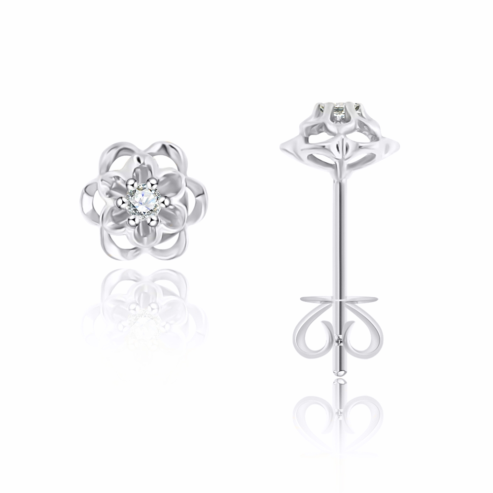 Náušnice z bieleho zlata s kameňmi DIAMANT