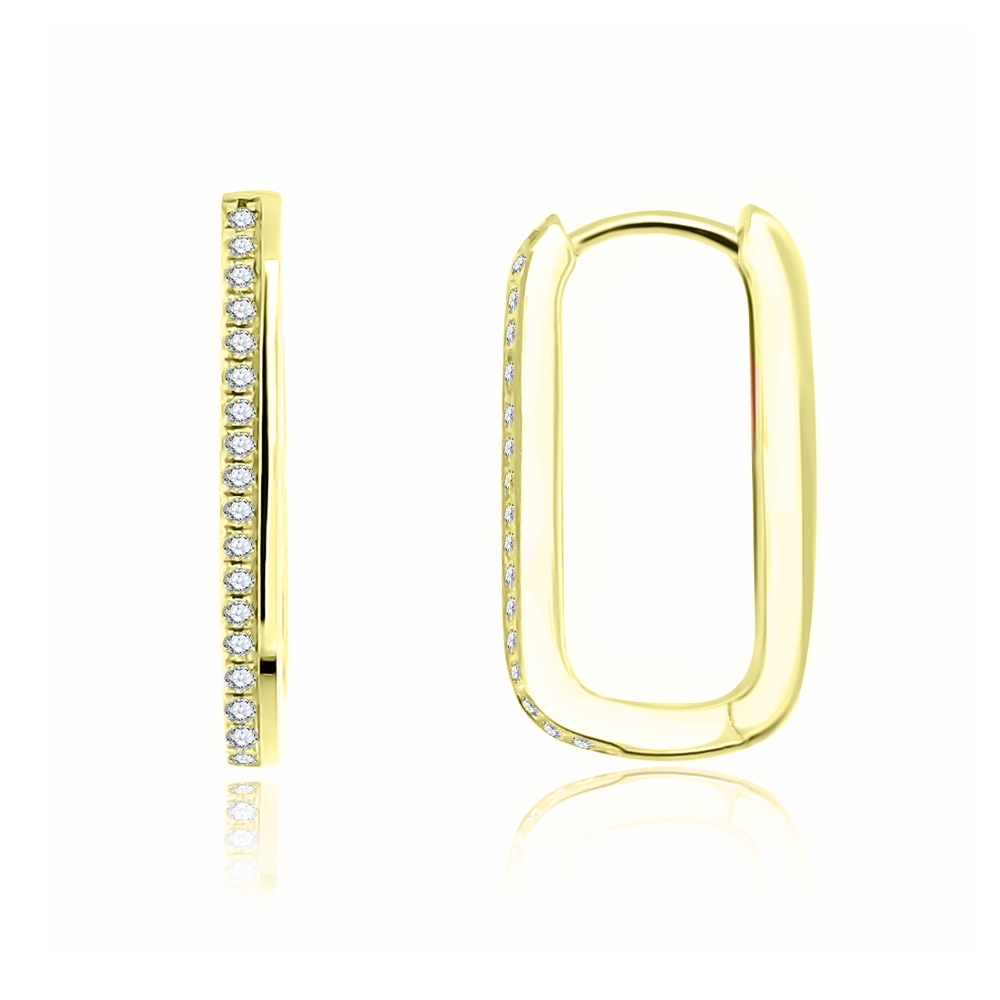 Náušnice zo žltého zlata s kameňmi DIAMANT