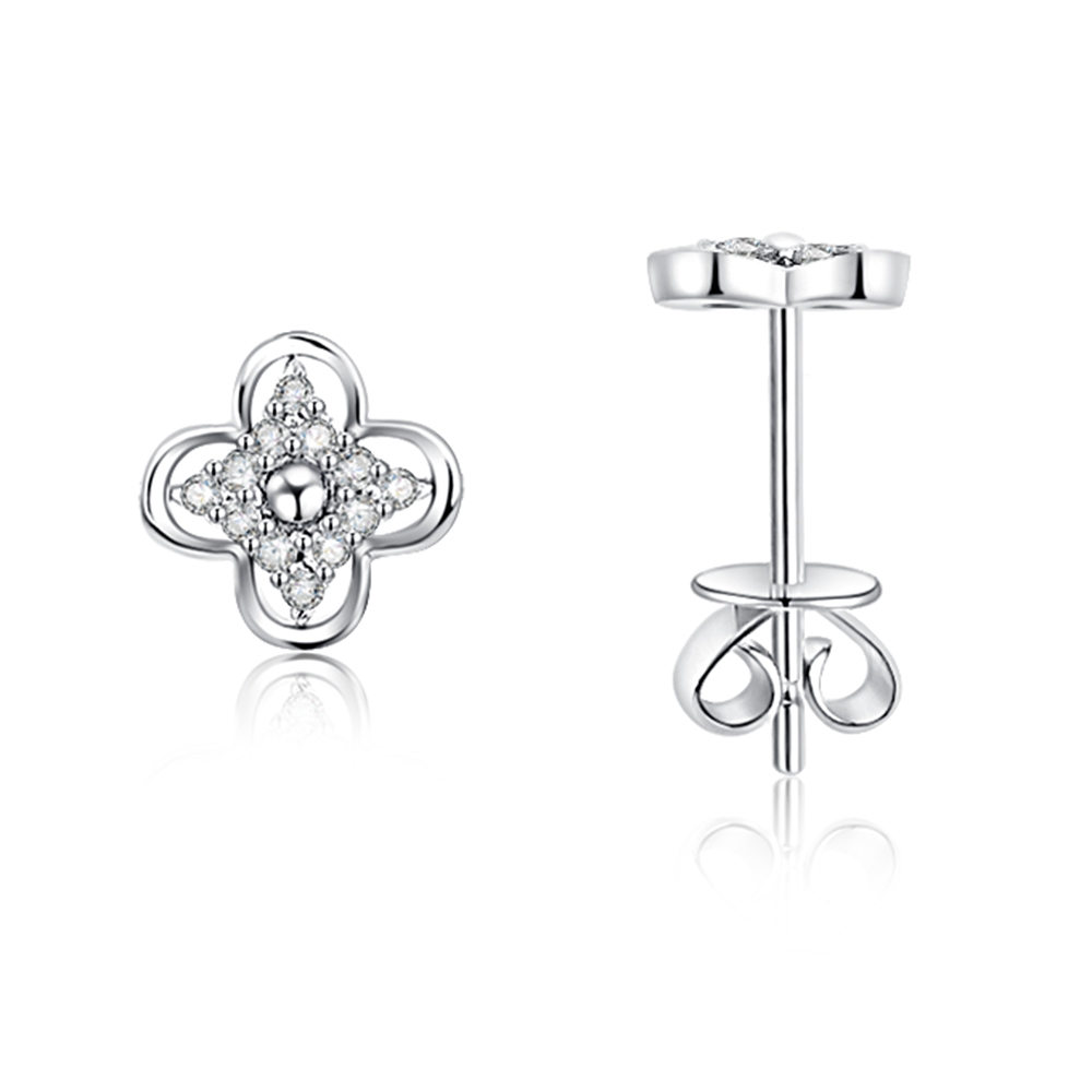 Náušnice z bieleho zlata s kameňmi DIAMANT