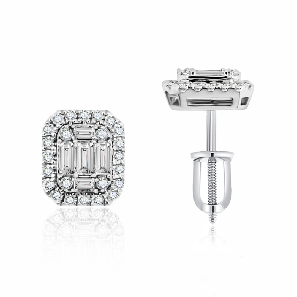 Náušnice z bieleho zlata s kameňmi DIAMANT