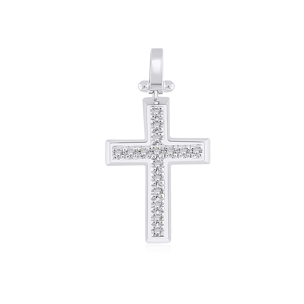 Prívesok z bieleho zlata s kameňmi DIAMANT