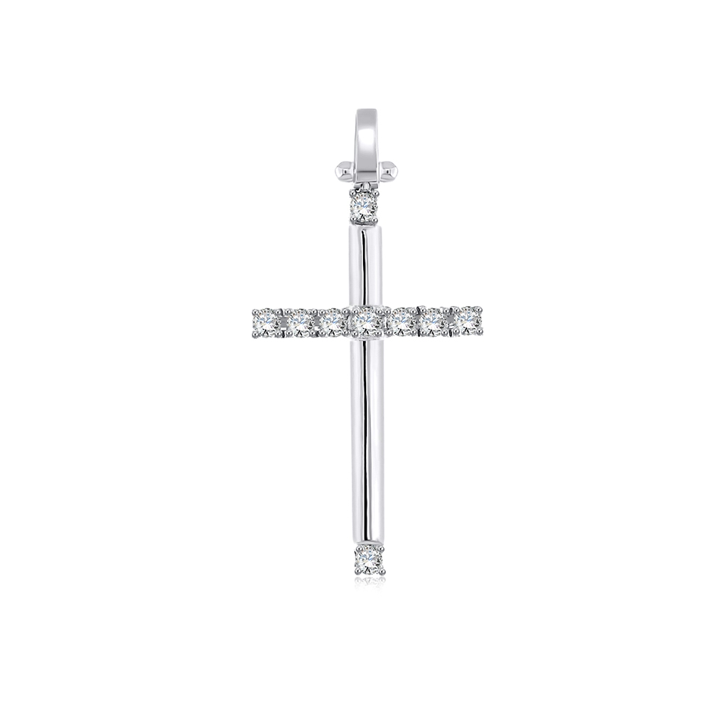 Prívesok z bieleho zlata s kameňmi DIAMANT
