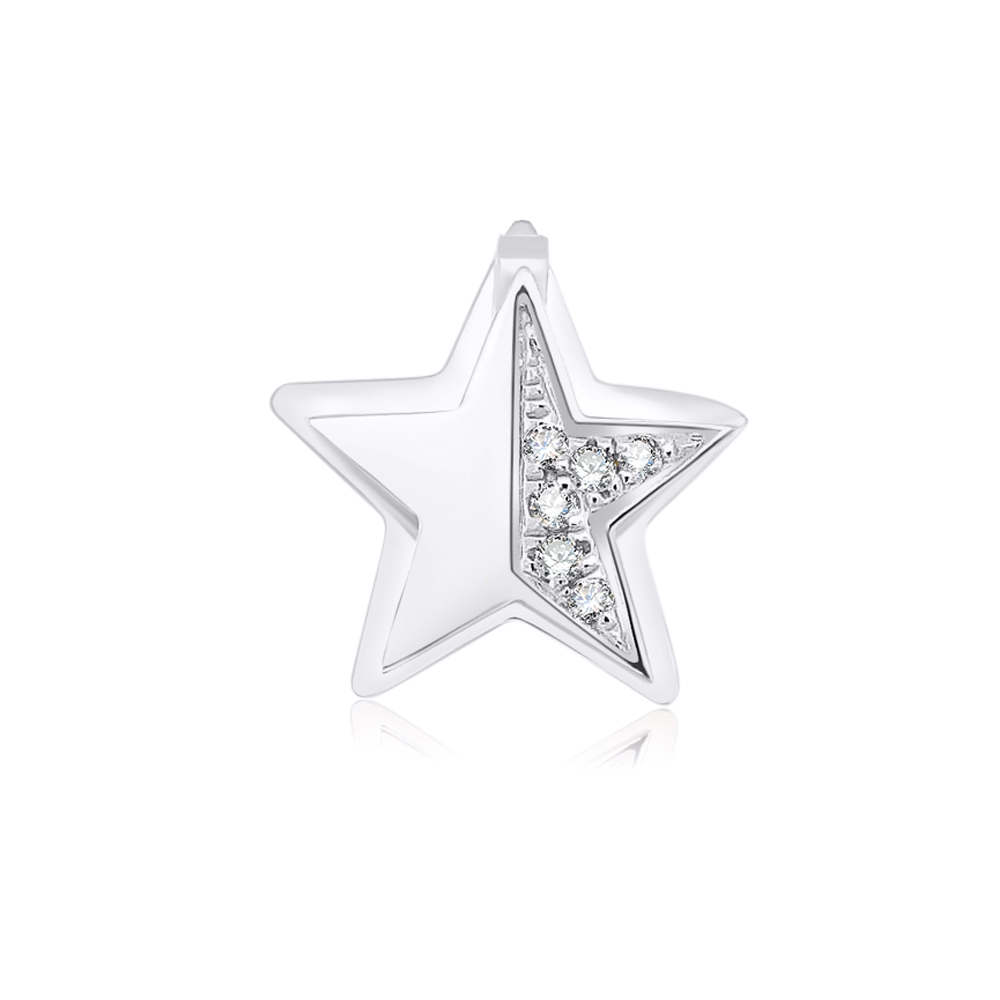 Prívesok z bieleho zlata s kameňmi DIAMANT