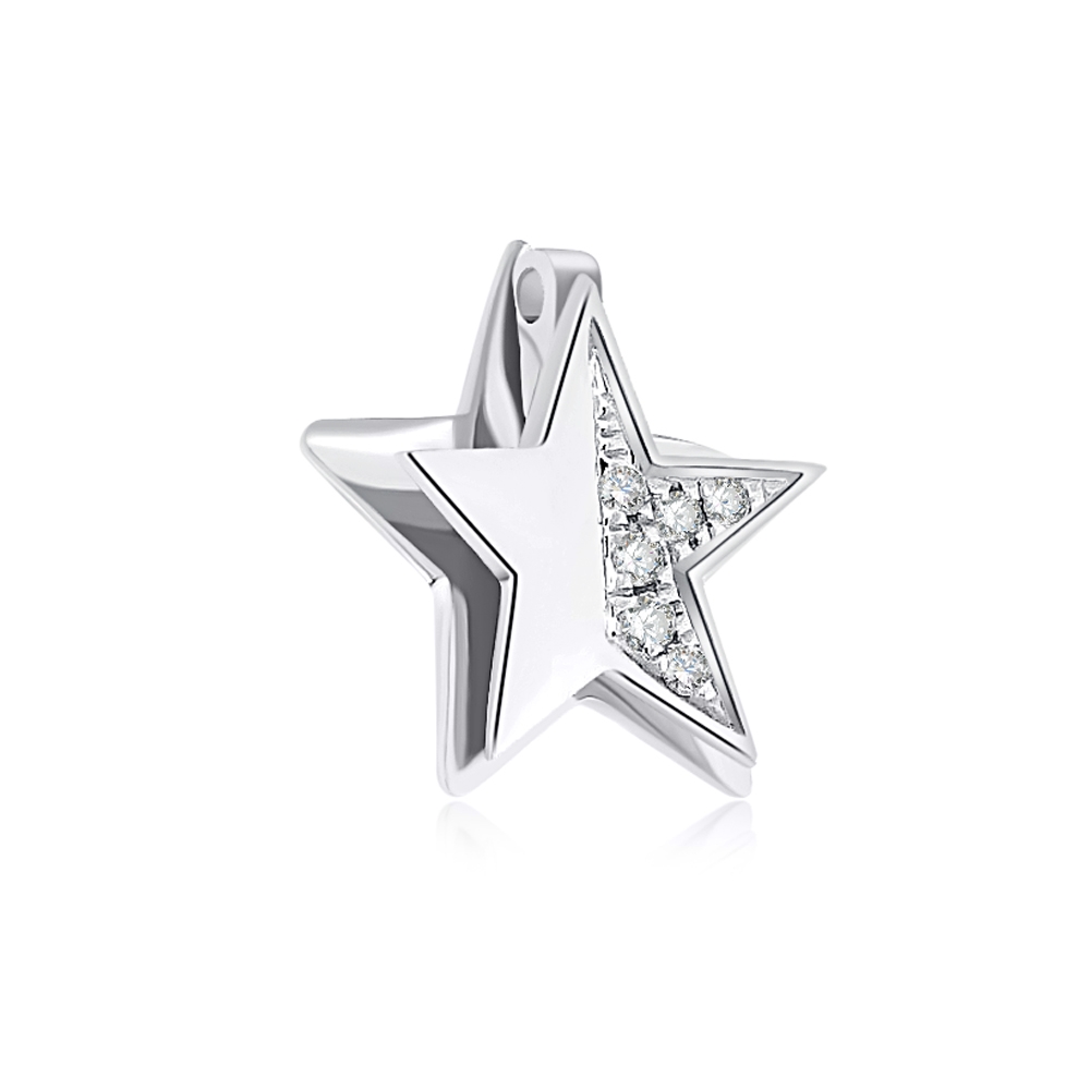 Prívesok z bieleho zlata s kameňmi DIAMANT