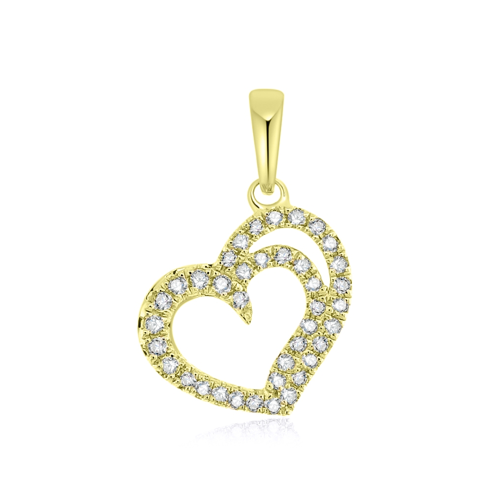 Prívesok zo žltého zlata s kameňmi DIAMANT