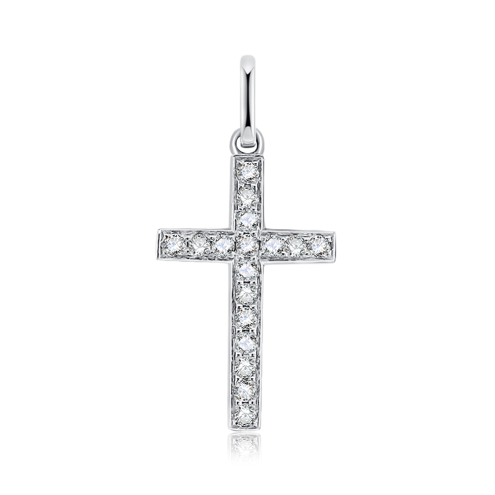 Prívesok z bieleho zlata s kameňmi DIAMANT