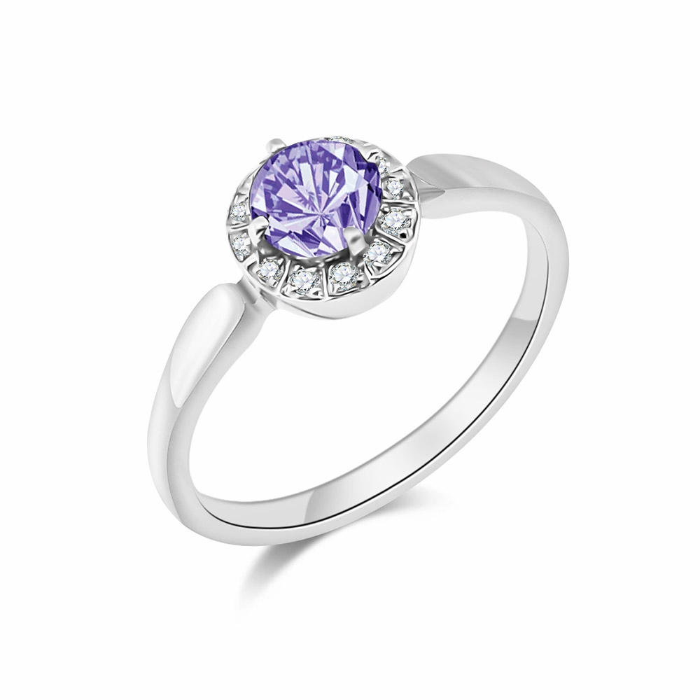Prsteň z bieleho zlata s kameňmi DIAMANT, TANZANIT