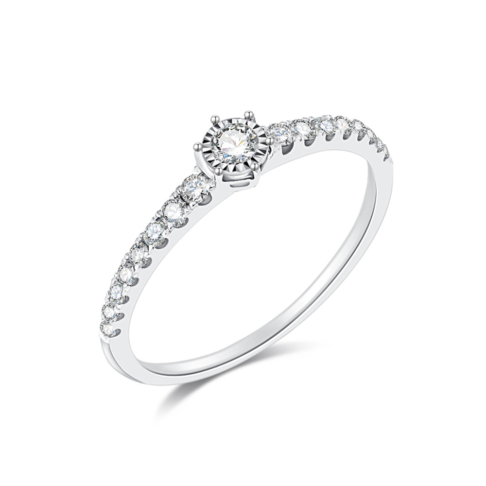 Prsteň z bieleho zlata s kameňmi DIAMANT