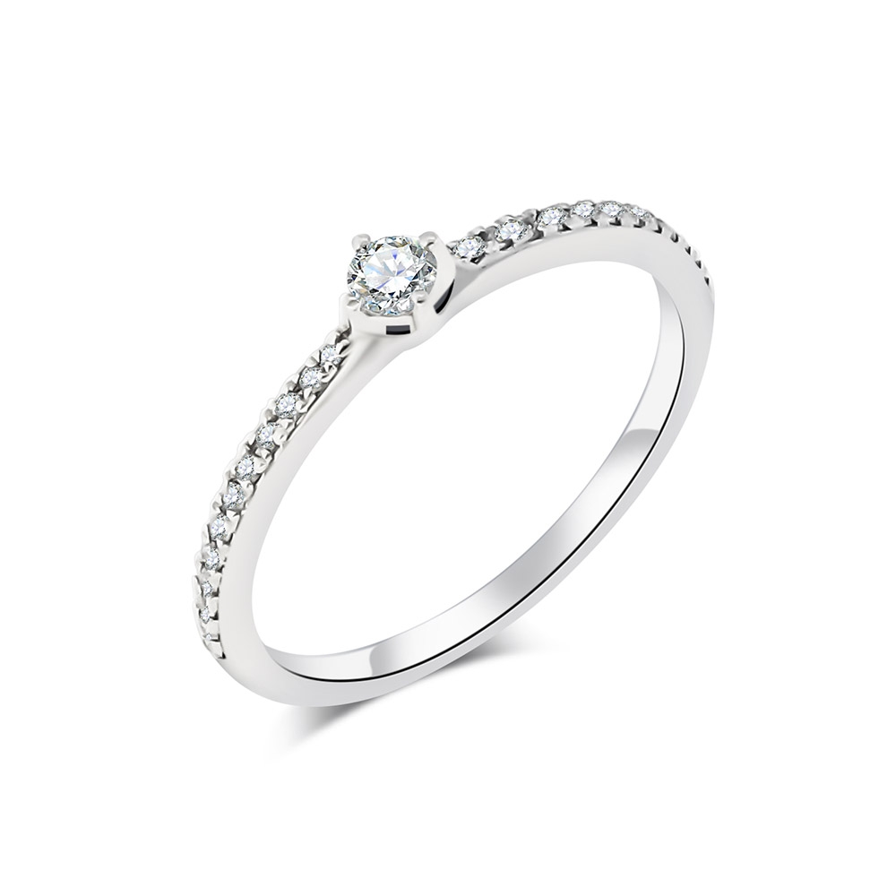 Prsteň z bieleho zlata s kameňmi DIAMANT