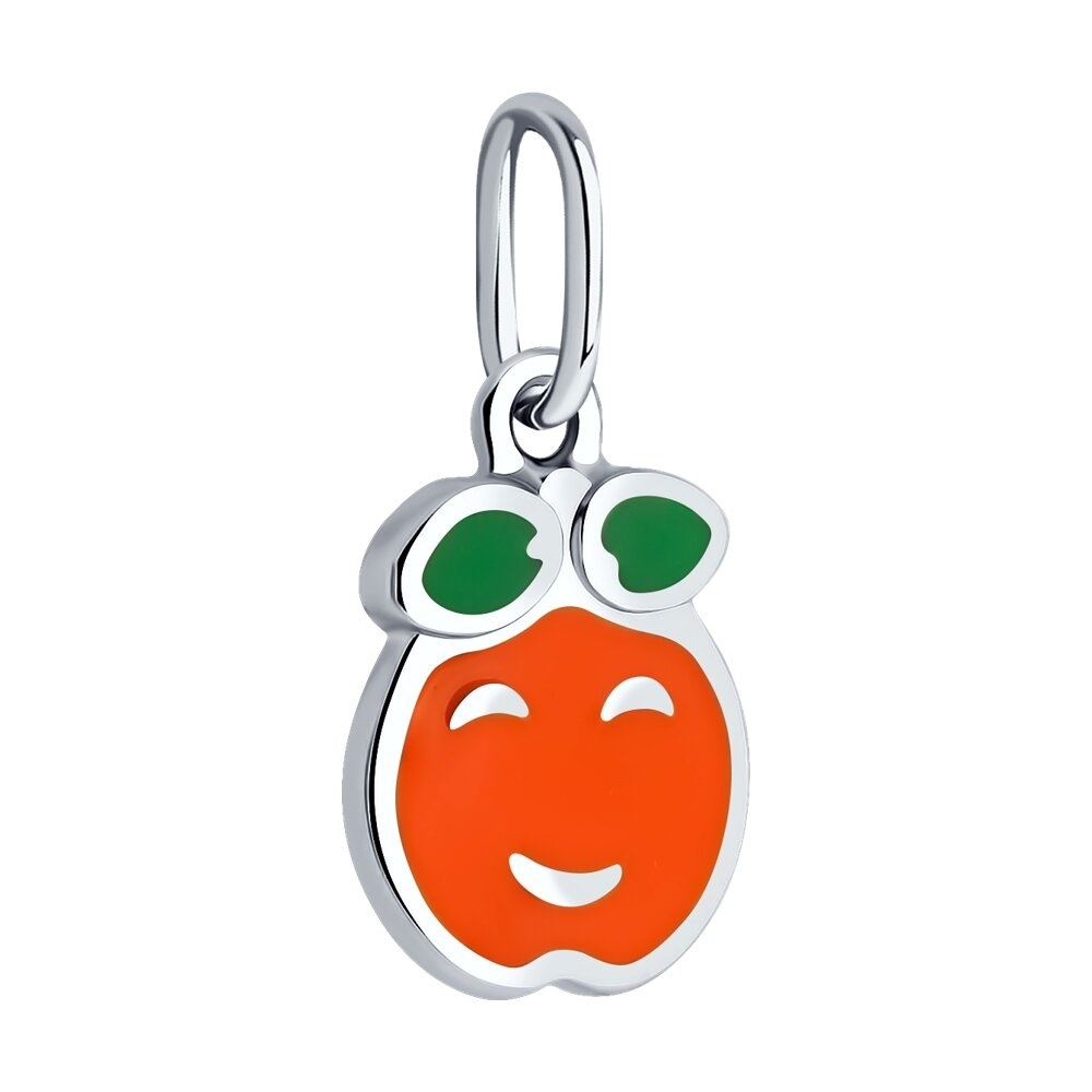 Prívesok zo striebra s kameňmi ENAMEL- ORANŽOVÝ, ENAMEL- ZELENÝ