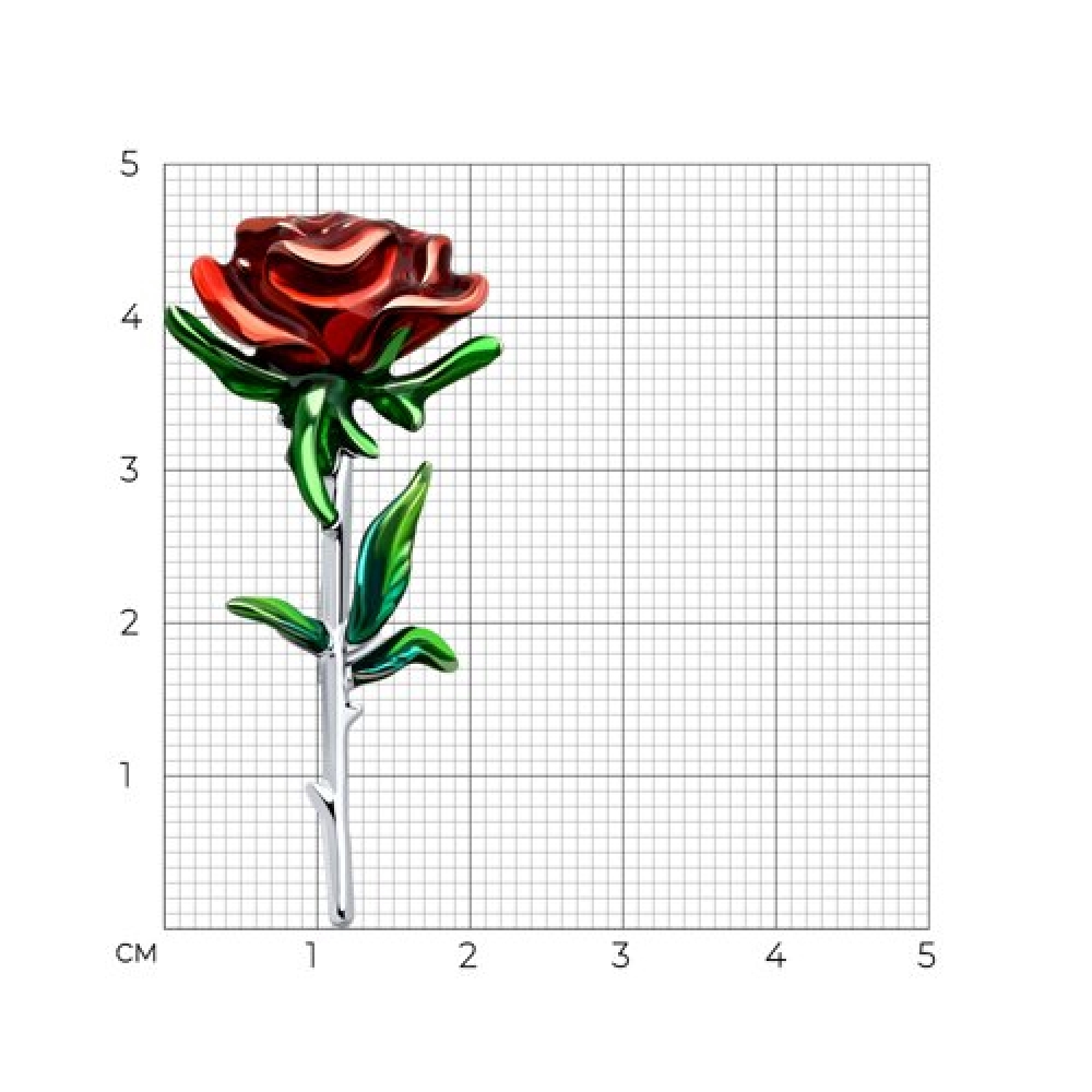 Brošňa zo striebra s kameňmi ENAMEL- ČERVENÝ, ENAMEL- ZELENÝ