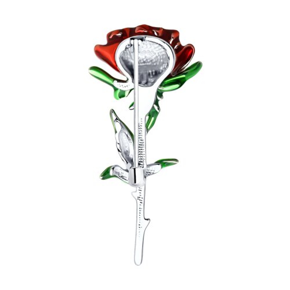Brošňa zo striebra s kameňmi ENAMEL- ČERVENÝ, ENAMEL- ZELENÝ