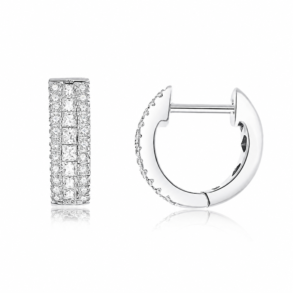 Náušnice z bieleho zlata s kameňmi DIAMANT