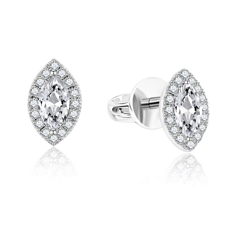 Náušnice z bieleho zlata s kameňmi DIAMANT