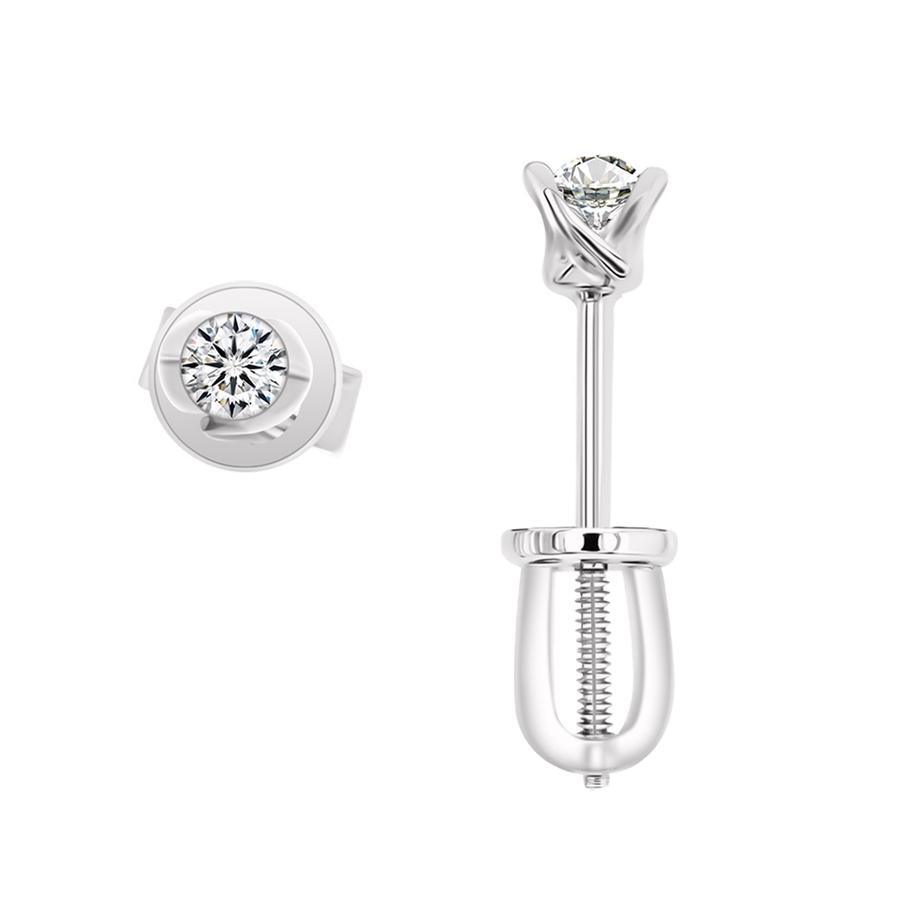 Náušnice z bieleho zlata s kameňmi DIAMANT