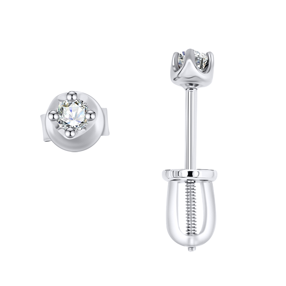 Náušnice z bieleho zlata s kameňmi DIAMANT