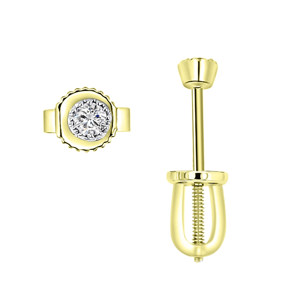 Náušnice zo žltého zlata s kameňmi DIAMANT