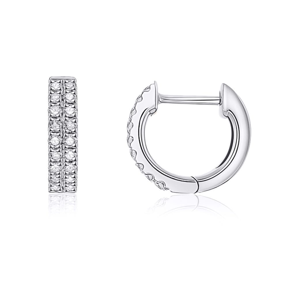 Náušnice z bieleho zlata s kameňmi DIAMANT