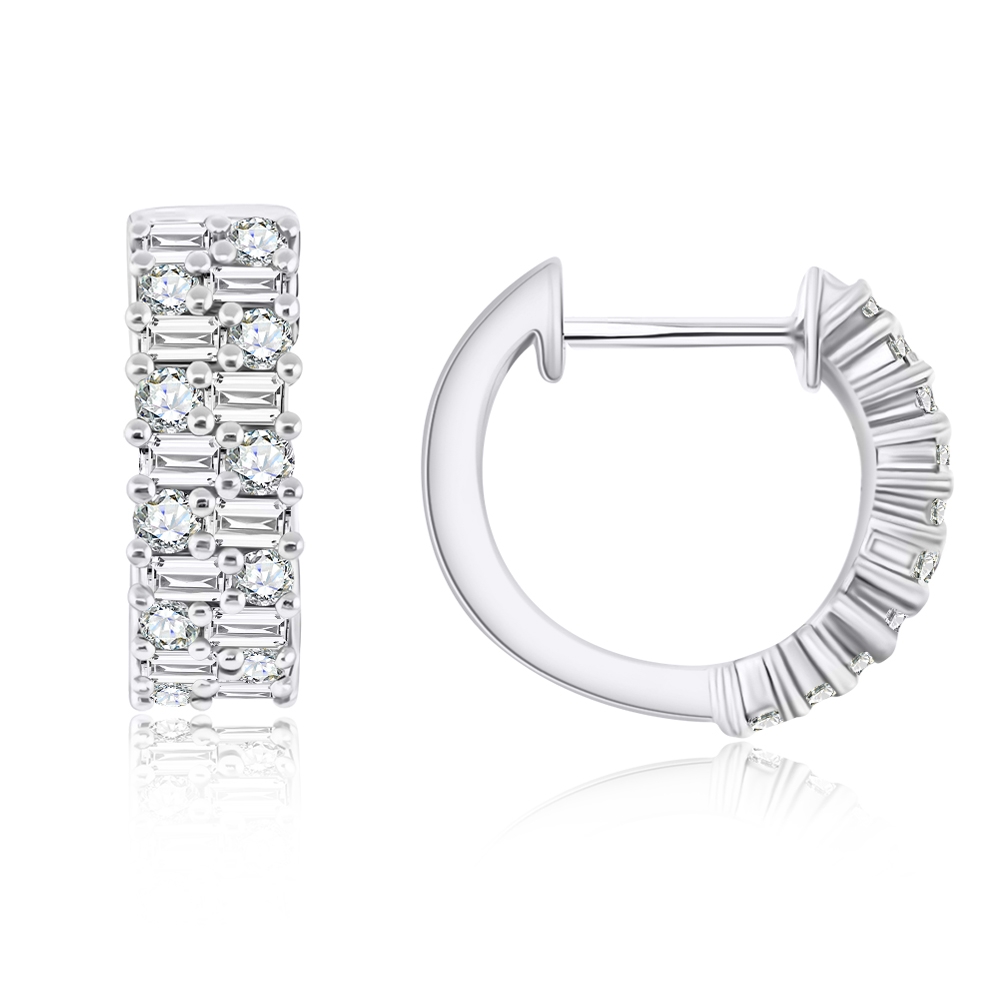 Náušnice z bieleho zlata s kameňmi DIAMANT