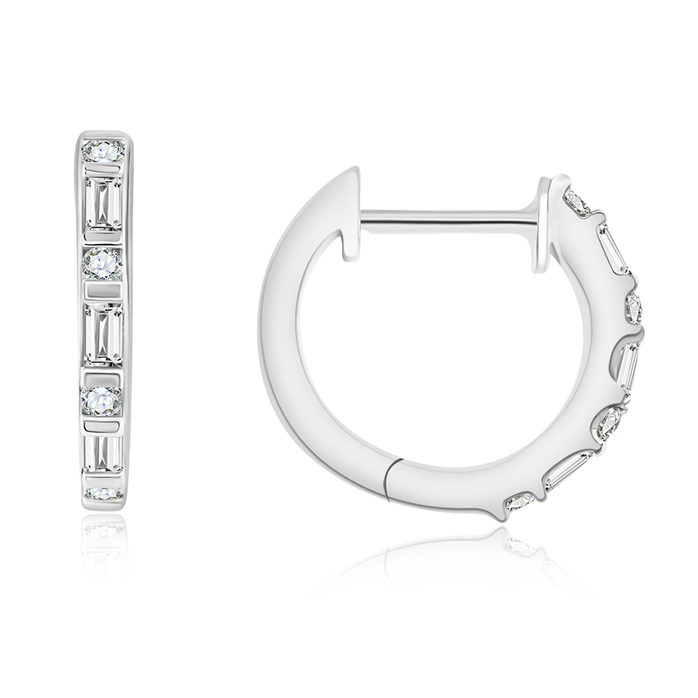 Náušnice z bieleho zlata s kameňmi DIAMANT