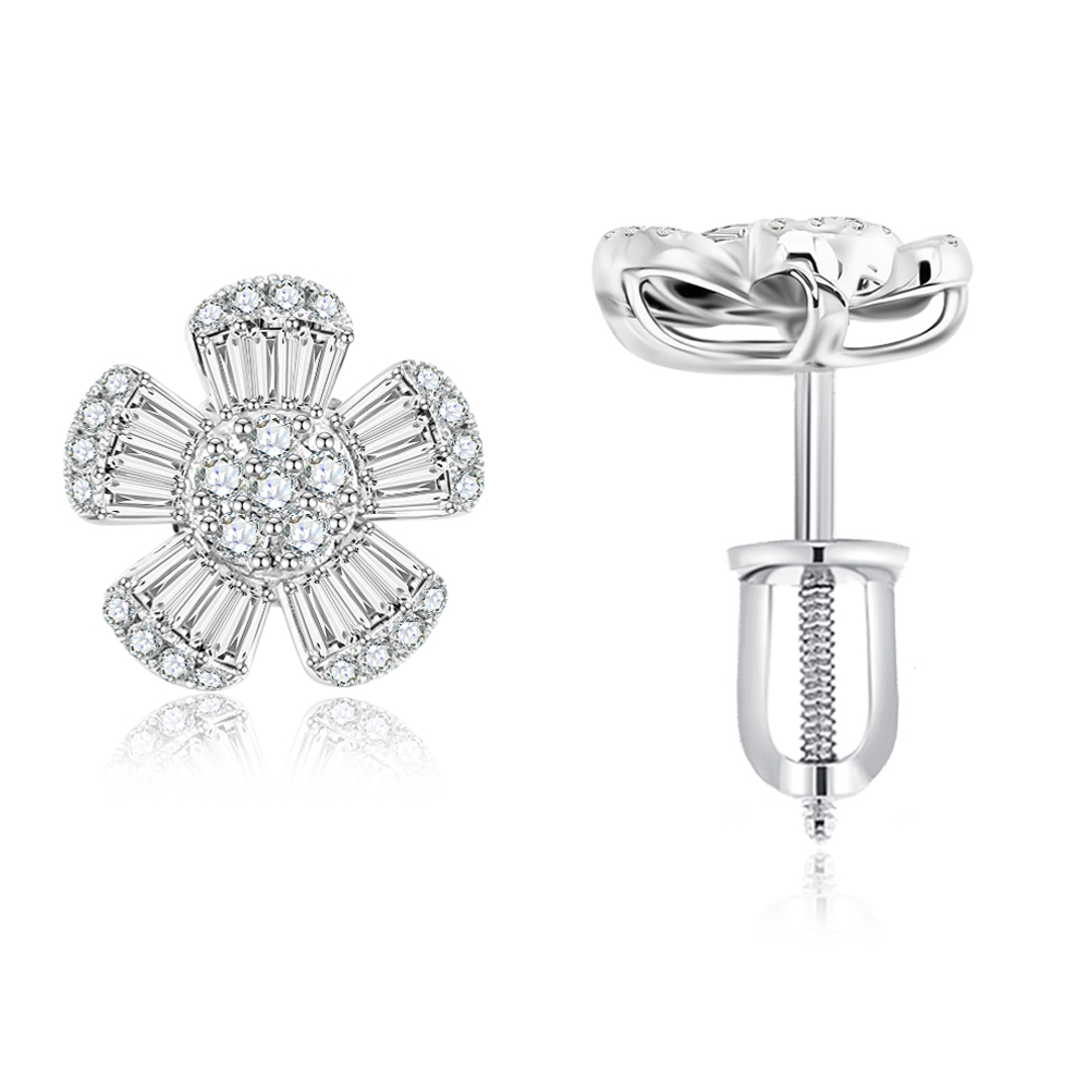 Náušnice z bieleho zlata s kameňmi DIAMANT