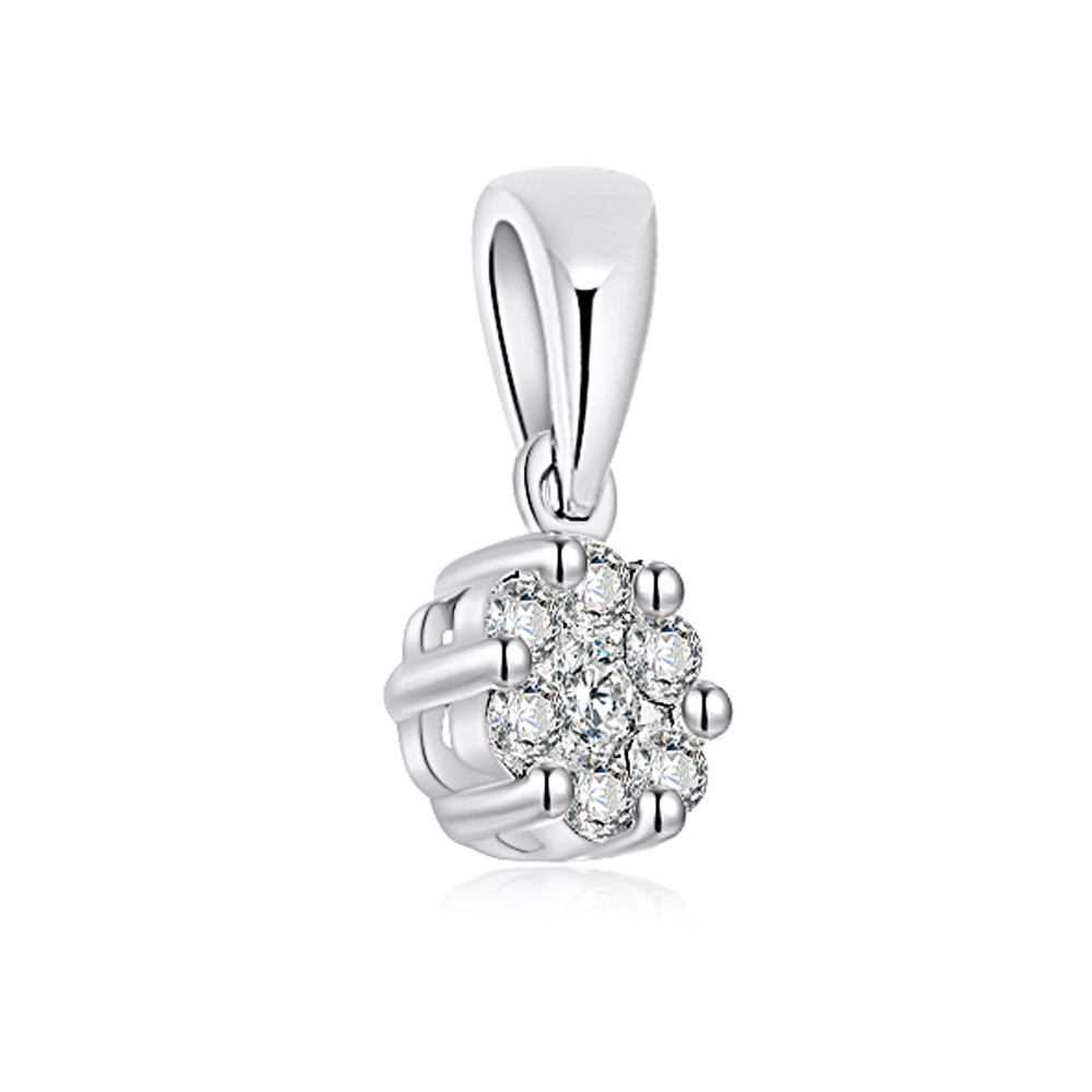 Prívesok z bieleho zlata s kameňmi DIAMANT
