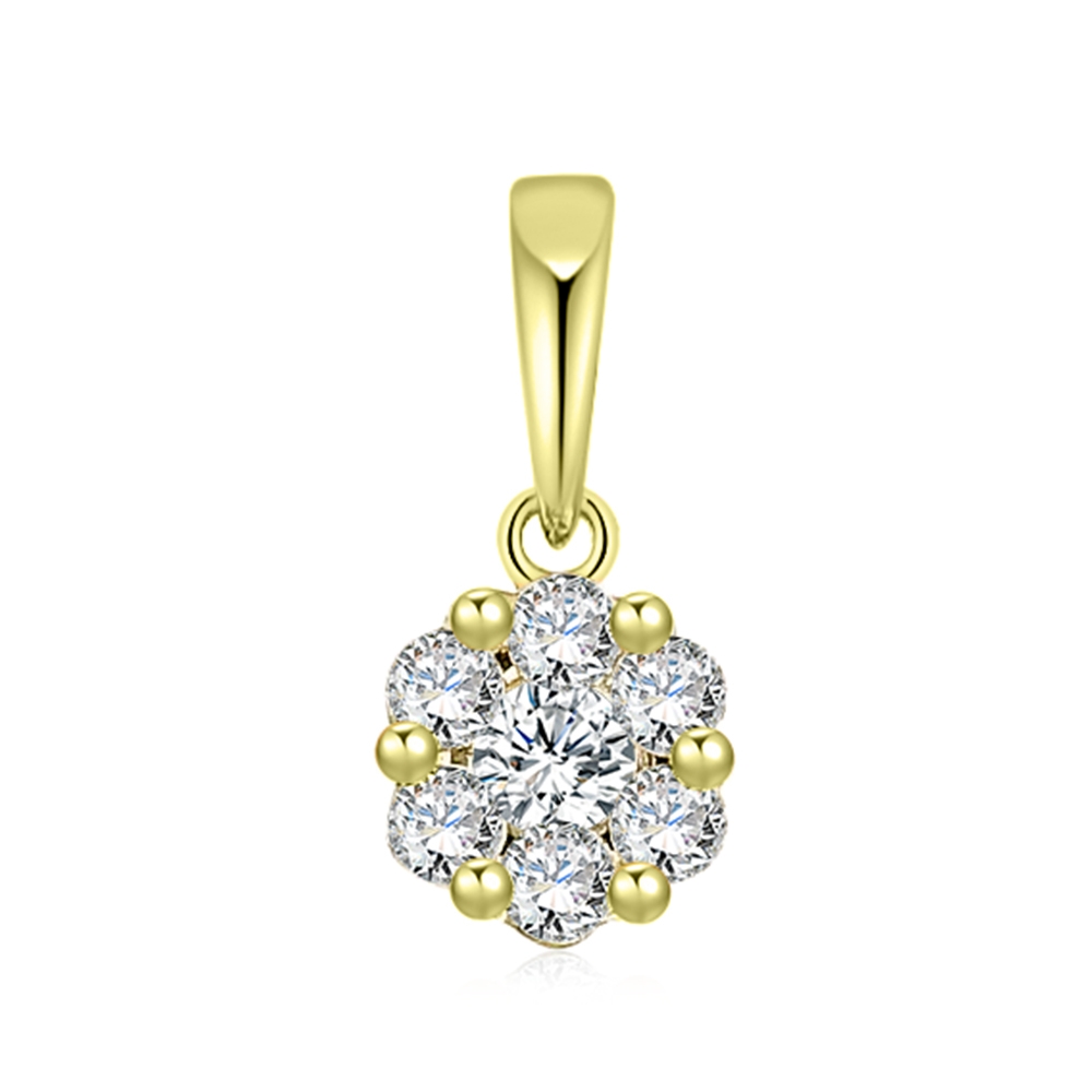 Prívesok zo žltého zlata s kameňmi DIAMANT