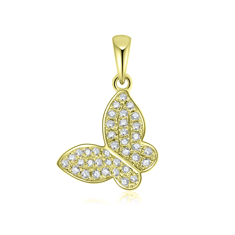 Prívesok zo žltého zlata s kameňmi DIAMANT