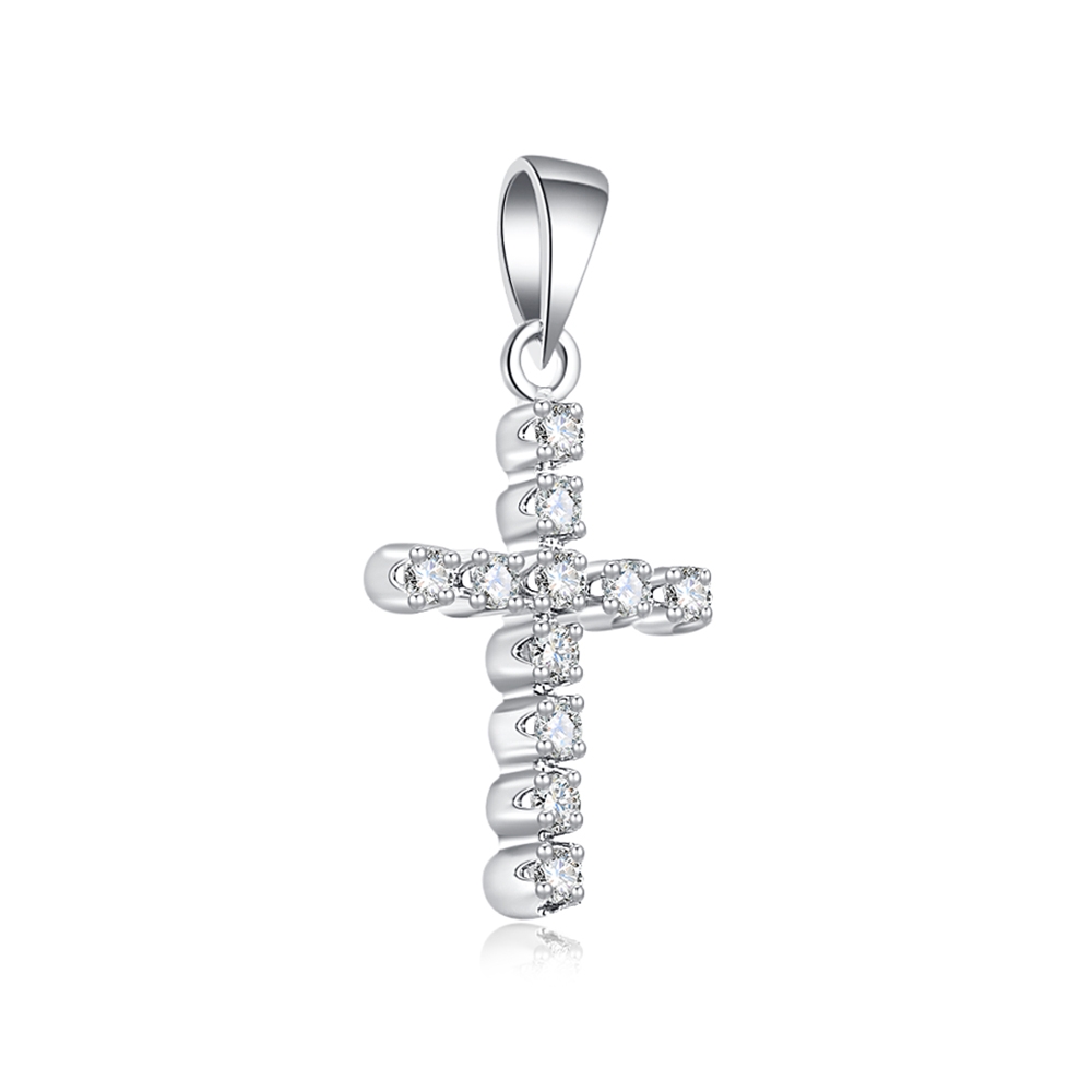 Prívesok z bieleho zlata s kameňmi DIAMANT