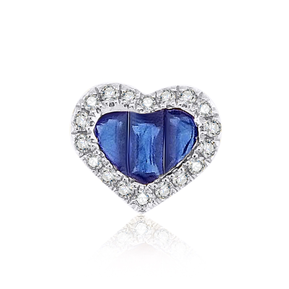 Prívesok z bieleho zlata s kameňmi DIAMANT, ZAFÍR
