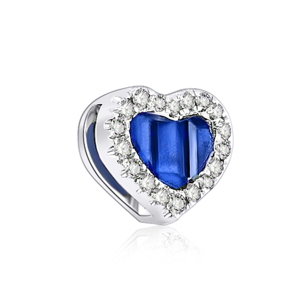 Prívesok z bieleho zlata s kameňmi DIAMANT, ZAFÍR