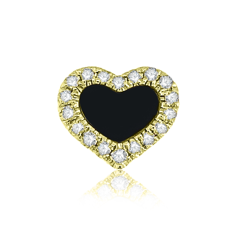 Prívesok zo žltého zlata s kameňmi Diamant, Ónyx