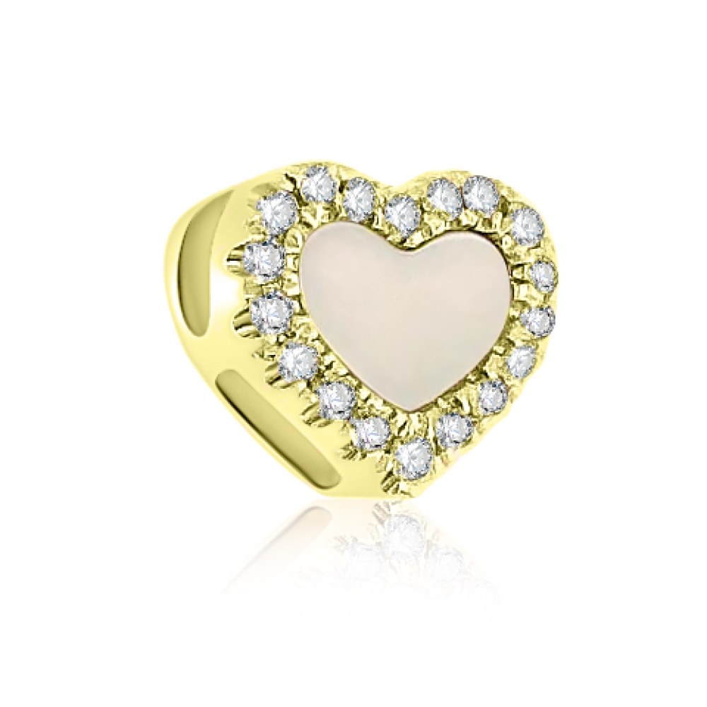 Prívesok zo žltého zlata s kameňmi DIAMANT, PERLEŤ