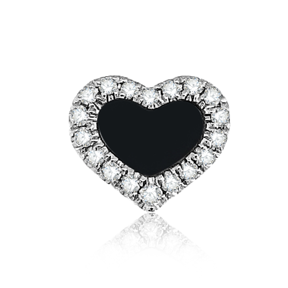 Prívesok z bieleho zlata s kameňmi DIAMANT, ÓNYX- ČIERNY