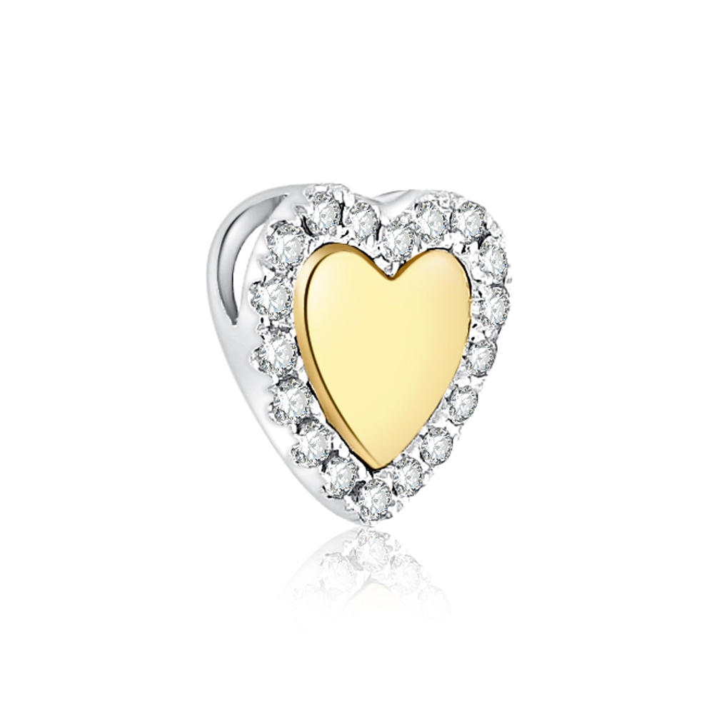 Prívesok z bieleho a žltého zlata s kameňmi DIAMANT